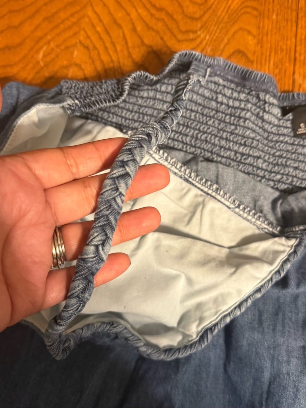 Torrid Smocked Denim Jean Cotton Maxi Dress Sz 5 - Picture 9 of 15